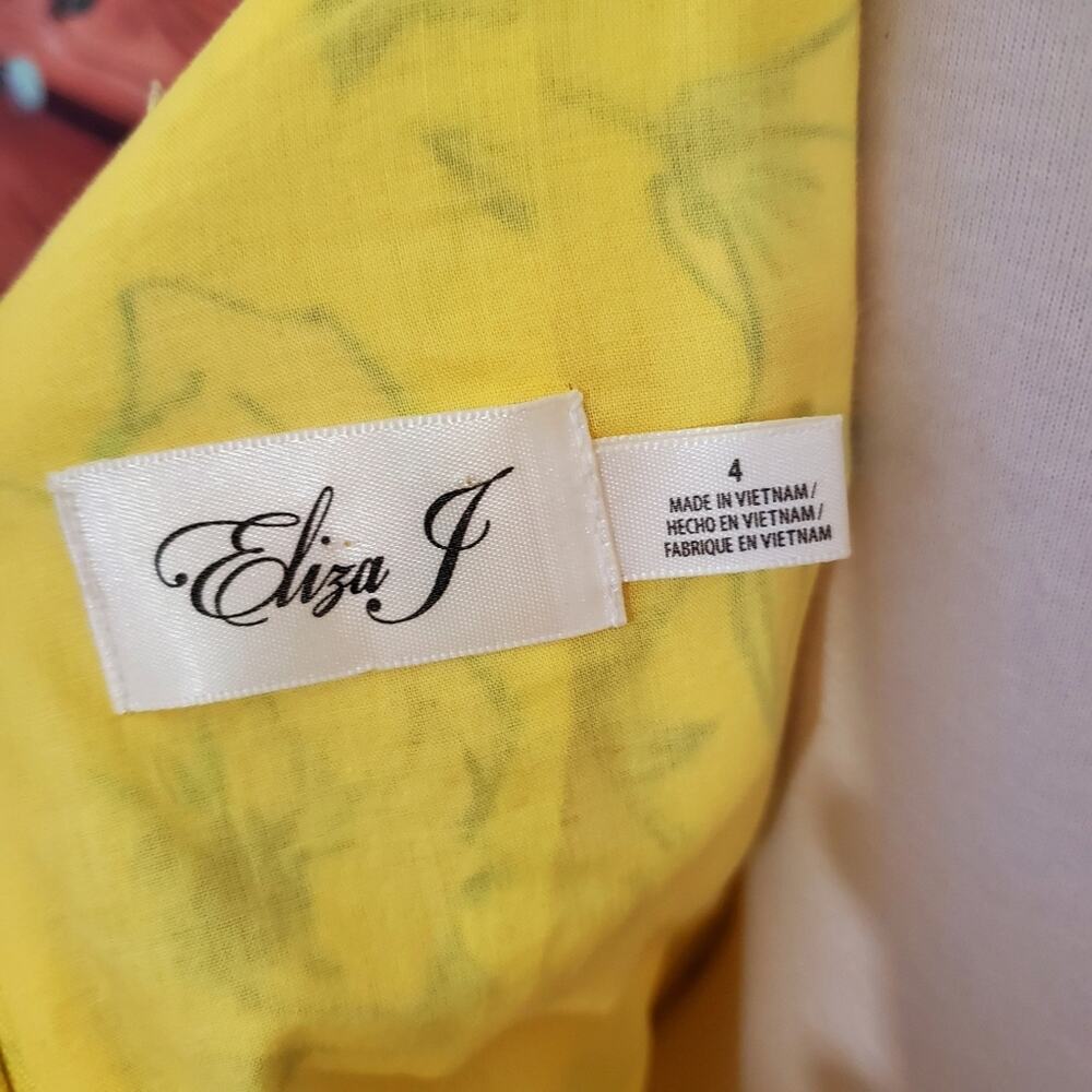 Eliza J Yellow Floral Pleated Dress - Picture 12 of 13